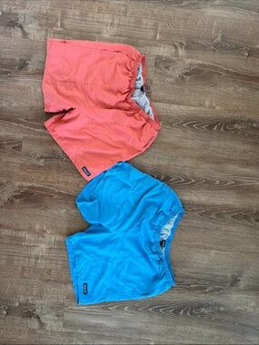 Patagonia Light Blue Elastic Waist Swim Shorts